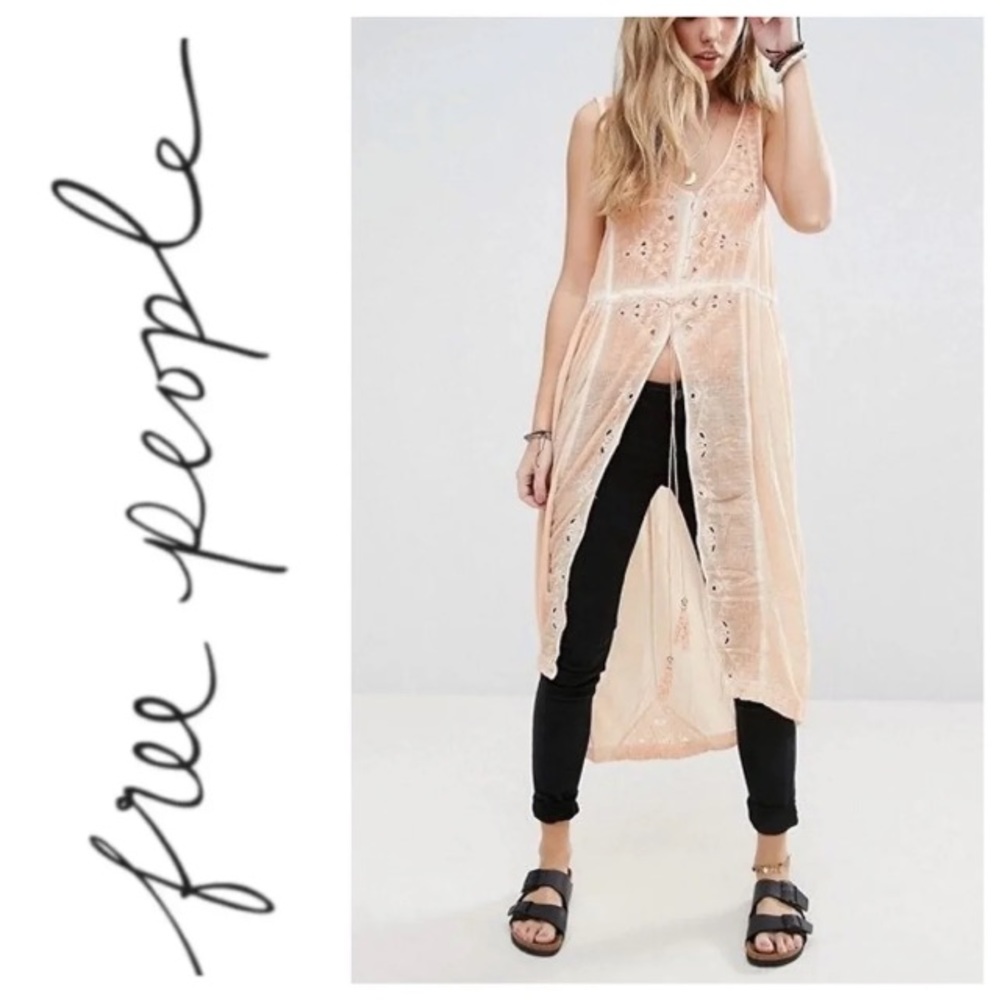 Free People Peach Riptide Maxi Tank